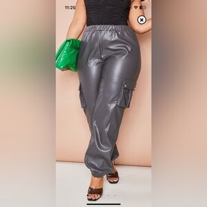 PLT Faux Leather Cargo Pants
